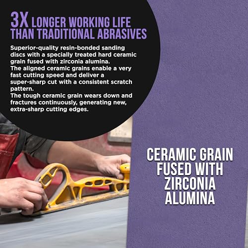 Dura-Gold Premium 80 Grit PSA Purple Film Ceramic Longboard Sandpaper, 2-3/4" Wide Continuous 20 Yard Roll - Self Adhesive Stickyback for Auto & Wood Air File Long Board Sanders, Hand Sanding Blocks