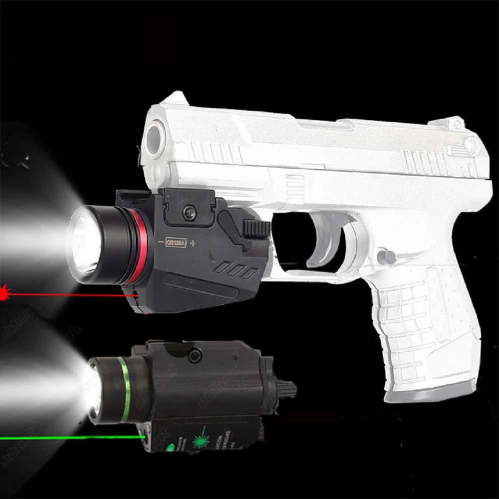 Tactique LED Lampe de Poche Rouge Laser Vue pour 20mm Rail Mini Glock Pistolet Pistolet Lumière lanterna Airsoft Lumière
