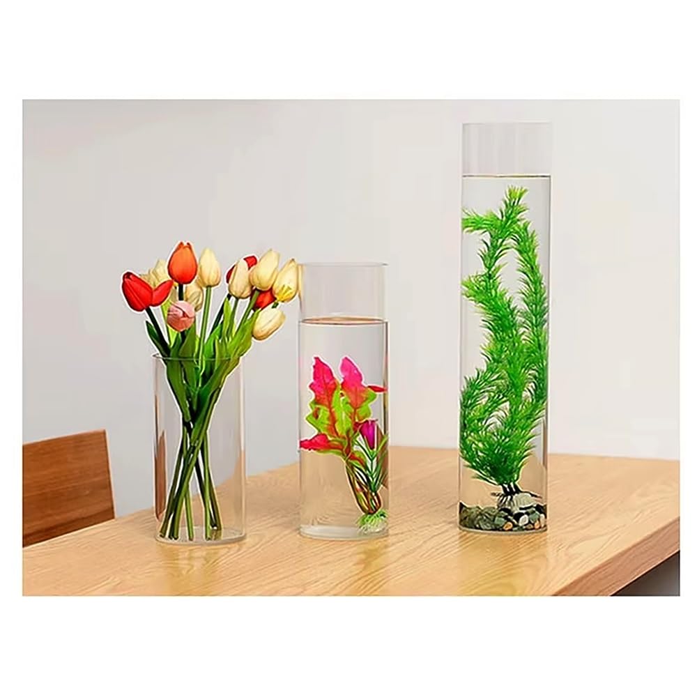 Tube En Acrylique 2 Pièces, Longueur 20 Cm, Tube En Verre Transparent For Aquarium, Jardin, Arrosage(60mm)