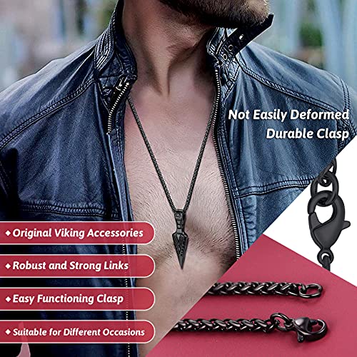 FaithHeart Viking Necklace for Men, Silver/Black/Gold Stainless Steel Nordic Viking Amulet Pendant Necklaces Norse Mythology Talisman Jewelry Gifts for Men4