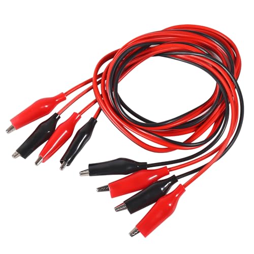 Image of 24PCS Alligator Clips Electrical Test Leads 1M Electrical Insulated Test Leads with Alligator Clips Double-Ended Jumper Wire for Circuit Connection Electrical Testing (Red and Black)