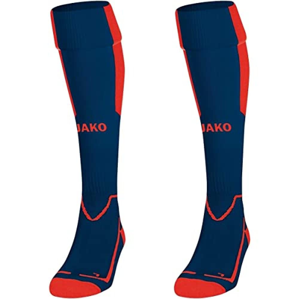 JAKO Lazio Socks Unisex Socks - Navy/Flame, 3 (35-38)