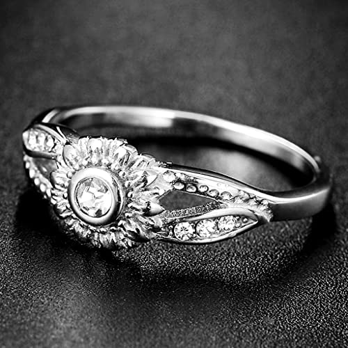 Jude Jewelers Stainless Steel Hammered Sun Flower Style Wedding Engagement Statement Promise Anniversary Holiday Ring4