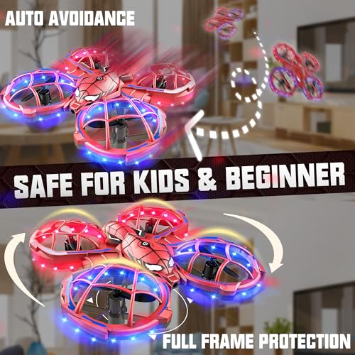 BEZGAR Mini Drone Easy to fly Beginner, LED Remote Control Drones, RC Quadcopter with Auto Hovering, 3 Speed Mode, 360° Flips Stunt, Headless Mode, Obstacle Avoidance, Birthday Gifts for Kids 8-12 - Image 7