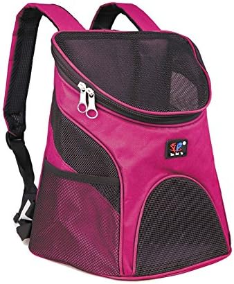 Dog Cat Pet Soft-sided Pet Carrier / Mesh Pup Pack / Travel Cat Litter / Travel Backpack / Dog House with Mesh Window for Pet Backpack Pet Carrier (Magenta )