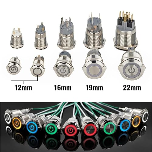 Bouton-poussoir métal vert 16mm 220V pour moderniser votre domotique - 2
