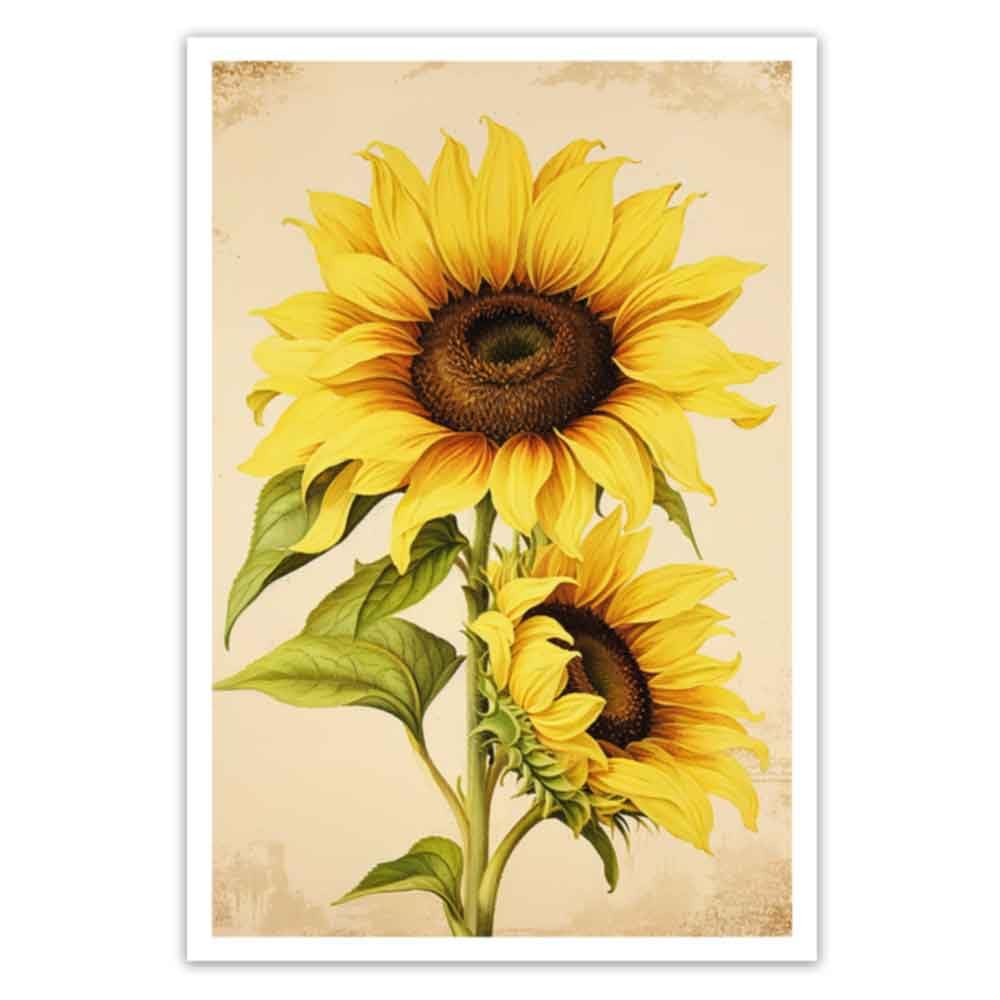 Amazon.co.jp: CGXLB 素朴なひまわり キャンバス ウォールアート 黄色