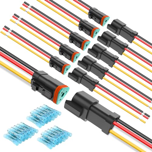 Image of Nilight 3 Pin DT Connectors 16AWG 6 Kits Male&Female Electrical Connector