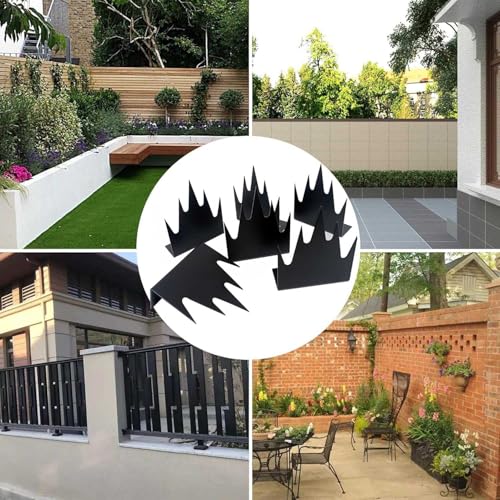Deterrent Fence Wall Spikes with Screws Security Fence Spikes Outdoor Anti Climb Spikes for Keep Defenders Repellent Thief Away Home Security Improvement (Black) (12) - Image 2