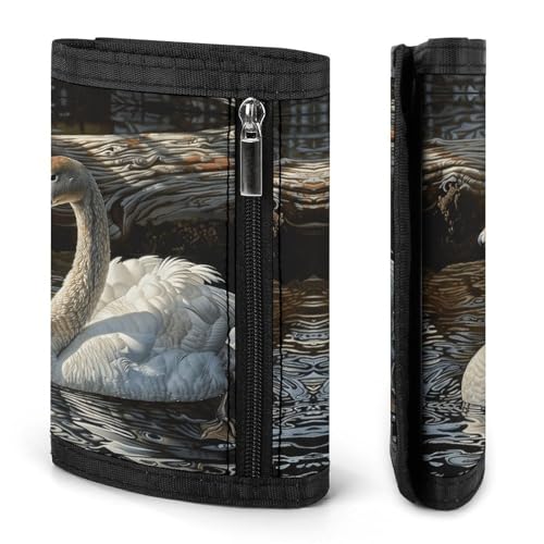 Goose near Wood Trifold Wallet for Men - Money Clip Slim Wallets with Multiple Card Slots Minimalist Small Front Pocket Wallet for Everyday Carry3