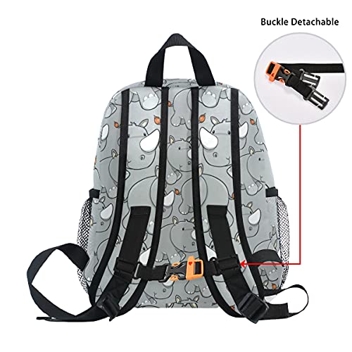 Cute Rhino Baby Toddler Backpack for Boys Girls, Preschool Nursery Travel Bag with Chest Strap4