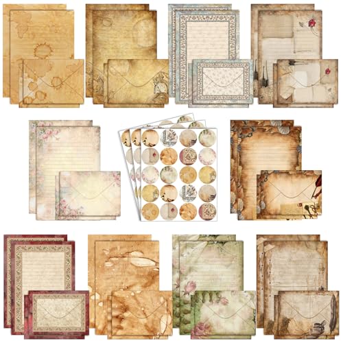 TaoBary 160 Pcs Stationery Paper Set 50 Double Sided Stationery Papers with 50 Matching Envelopes...