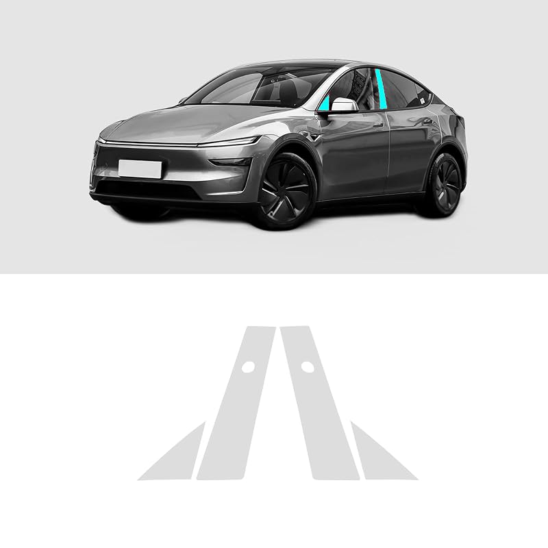 Película protetora transparente para colunas A e B do Tesla Model Y Juniper BETTERHUMZ Style C em TPU