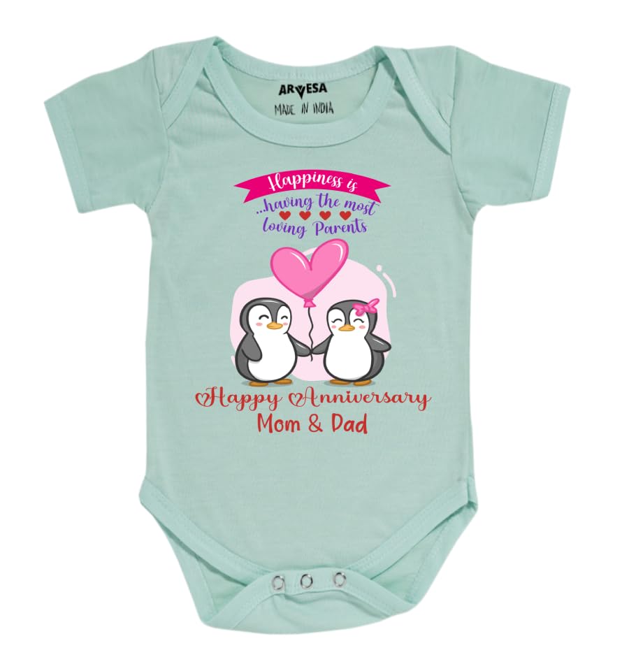 ARVESA Special Occasion Theme Unisex Baby White Romper Onesie Half Sleeve Envelope