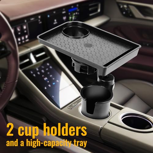 Portavasos para auto con bandeja extraíble y soporte para teléfono miniatura 3