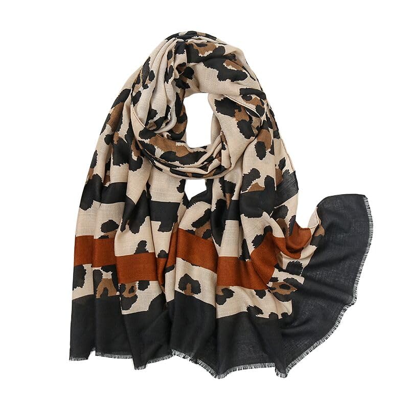 HophorBoho Cotton Scarf for Women Lightweight Floral Fashion Flower Scarves Cotton Shawl Wrap