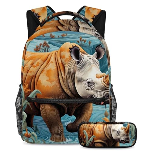 Sac à dos rhinocéros sauvages Wild Rhino grand cartable enfant idéal pour la rentrée primaire