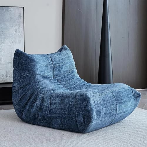 Fucxeoy Sillón Puff para Adultos, Moderno Sofá Individual con Oruga De Tela Chenilla Y Espuma De Alta Densidad, Cómodo Sofá De Suelo con Chimenea, para Sala/Dormitorio/Apartamento/Oficina