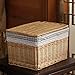 Produktbild Moshone Korbflechtwaren Einkaufskorb Home Organizer Korb handgemachter gesponnener Aufbewahrungsbehälter Rattan Wäschekorb mit Deckel (Color : Color 2(with lid), Size : XL)