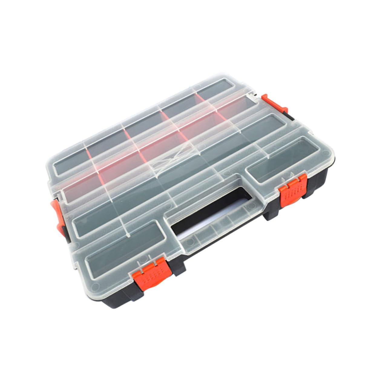 jojofuny Organizador Portátil Tapa de Plástico PP Divisores Removibles Caja de Almacenamiento de Tornillos y Asa Ergonómica para Componentes Electrónicos