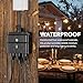 BN-LINK Outdoor Indoor Wireless Remote Control 3-Prong Outlet Weather Proof Heavy Duty 15 AMP Compact (Black) 3 Grounded Outlets with Remote 6-inch Cord 100ft Range ETL Listed