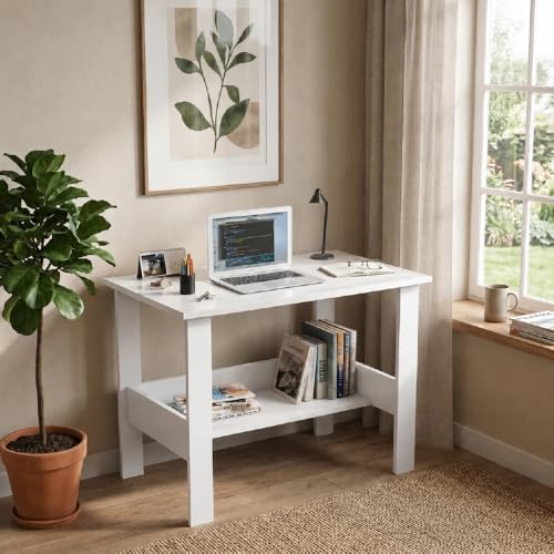 Amazon Solimo Study Table, White, 90x50x77 cm - Image 4