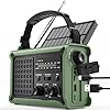 ROCAM Kurbelradio, 12000mAh Notfallradio mit 8500mm² Solarpanel & 650mA Kurbel, Tragbar Solar Weltempfänger Radio mit AM/FM Empfang, LED Taschenlampe&Leselicht, USB, SOS für Camping, Notfälle&Blackout