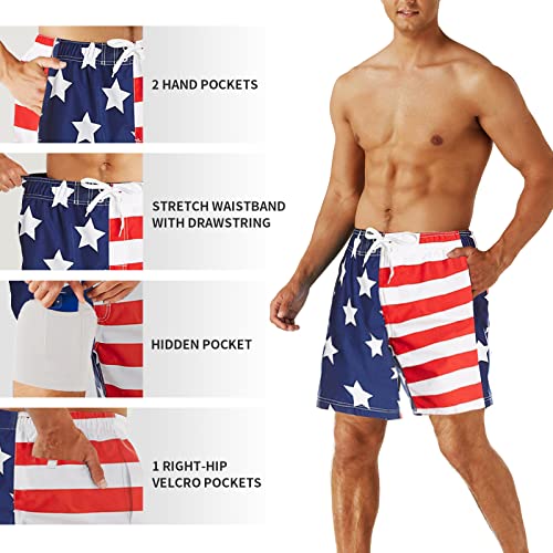 URBEST Men's Swim Trunks with Compression Liner Quick Dry Beach Shorts with Pockets for Beach and Swimming3