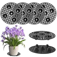 QYRDBGY 6 Stück Topfpflanzenständer, Drainagegitter 30cm Gittermatte Rund Blumentopf Untersetzer aus Kunststoff Blumentopfe Mesh Pads für Innenbereich Bonsai Außenbereich Schale Garten