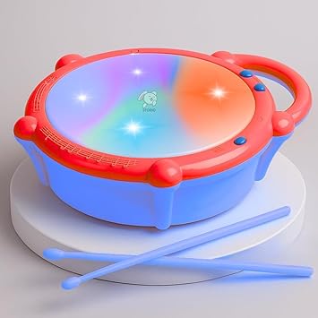 Storio Flash Drum Toy for Kids with 2 Mallets | Battery Operated Musical Learning with 3D Lights & Sounds | Educational Toy for 2-6 Year Old Boys & Girls | Multicolor Toddler Drum Set - Spiderman - image, photos