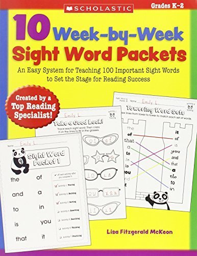Amazon.co.jp: 10 Week-by-Week Sight Word Packets: An Easy System for ...