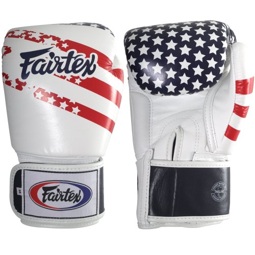 Image of Fairtex Muay Thai-Style Sparring Glove, White /Black, 14-Ounce