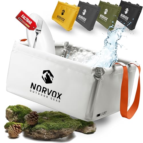 NORVOX Outdoor Faltschüssel - 15L oder 20L faltbare Schüssel - Universell als Camping Spülschüssel Waschschüssel Spülwanne zum Abwaschen oder als faltbarer Eimer