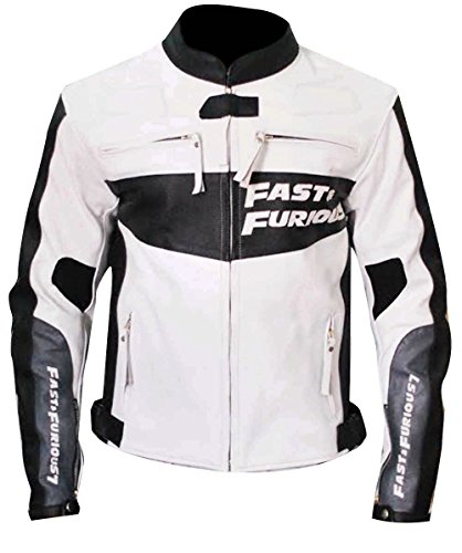 The Sparks Up Inc. 4XL - White - Faux Leather - Fast 7 Jacket