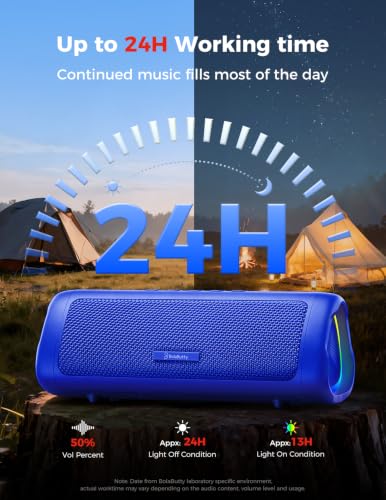 Image of Bluetooth Speaker, 20W HD Sound, Portable Wireless, IPX5 Waterproof, Up to 24H Playtime, TWS Pairing, for Home /Party /Outdoor /Camping /Beach Essentials, Electronic Gadgets, Birthday Gift (Blue)