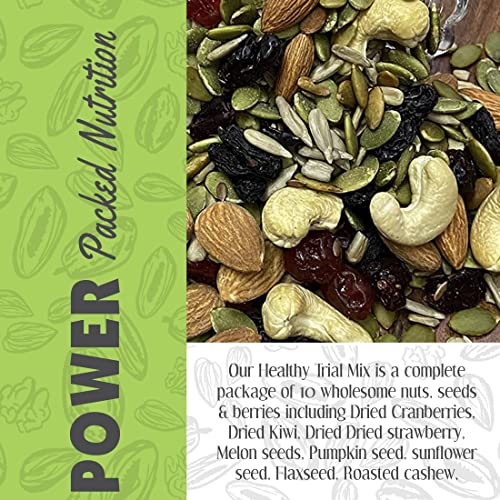 Image of 20-20 Dry Fruits Healthy Mix Nuts Dry Fruits Trail Jar - (200 g) - Dried Cranberries, Strawberry, Kiwi, Melon Seed,Flax,Sunflower, Pumpkin, Roasted Cashew, Roasted Almond ,Black Raisins | Healthy Gift Hamper | (200 g)