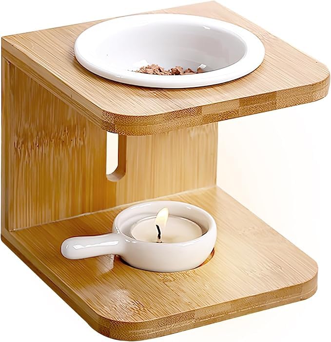 Duftlampe für ätherische Öle, Duftlampe Keramik Bambus,...