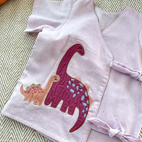 Image of Organic Cotton Jhabla Set for Infants and Toddlers | Front Buttons Unisex Jabla | Soft Mulmul