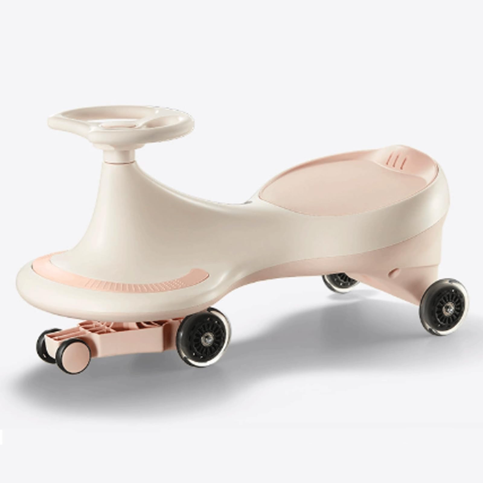 SDGBCXD Swing Car, Wiggle Car Wide Seat Pu Silent Wheel Swing Ride On Toy Uses For Ages 3 And Up(Pink)