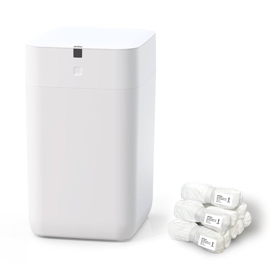 Airdeer 全自動ゴミ箱 自動梱包+補充用袋リング*3 Amazon｜Airdeer 全自動ゴミ箱 自動梱包 自動開閉 15L 電動