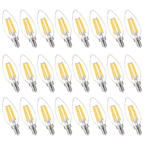 Image of FLSNT 100W Equivalent Candelabra LED Bulbs 5000K Daylight, Dimmable LED Chandelier Light Bulbs for Dining Room, Living Room, Porch, 800LM, E12 Base, 24 Pack UL,CA65 Listed.