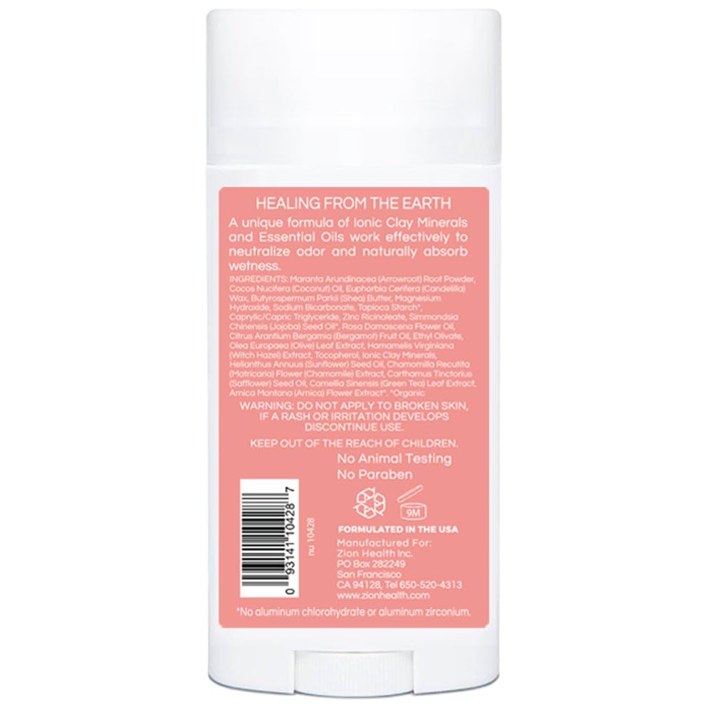 Zion Health Bold, ClayDry Deodorant, Bergamot Rose, 2.8 oz (80 g) image 2