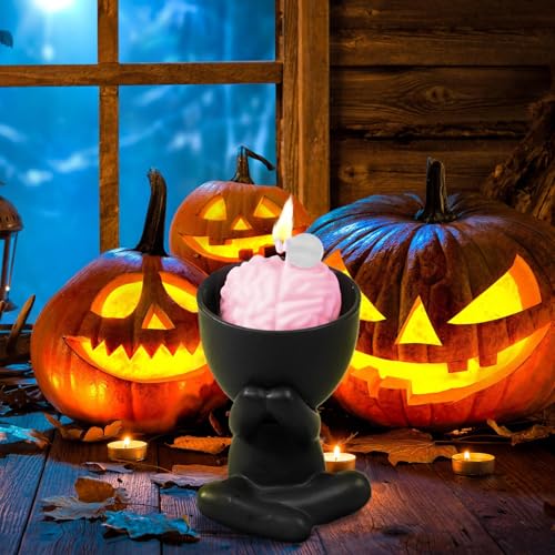 Bougie parfumée Halloween en support sculptural d'artisanat d'art - 2