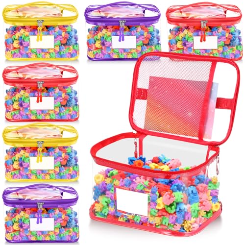 6 Pack Large Clear Toy Storage Bags with Zipper 13.2 x 9.3 x 7.6