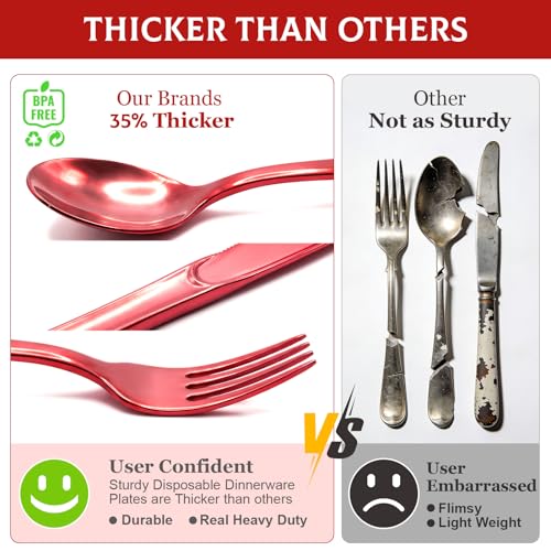 153 Pack Disposable Plastic Silverware Set Cutlery Set - image 7