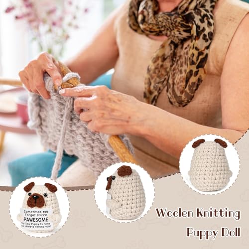 SPERMUOY Positive Hund Geschenke,Gehäkelte Kuscheltiere Hund Emotional Support Geschenk,Pocket Positive Pocket Hug Positive Kartoffel.