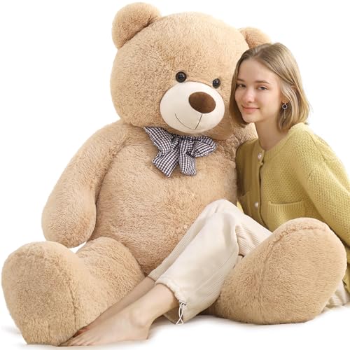 Toys Studio Giant Teddy Bear Plush Stuffed Animals for Girlfriend or Kids 47 Inch, (Light Brown)