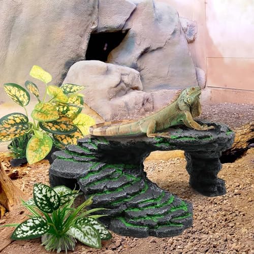Moonorange Reptile Artificial Plants, Terrarium Plants Decorations Supplies, Aquarium Fish Tank Plant, Amphibian Habitat Hideout Tank Accessories (M Set-2pcs/C) — view 2
