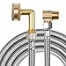 gcbcrit Universal Dishwasher Installation Kit, 10 FT Dishwasher Supply Line, 3/8 Inch Compression x 3/4 Inch FHT Elbow, Stainless Steel Braided Dishwasher Installation Connector, 41015 (10 FT)