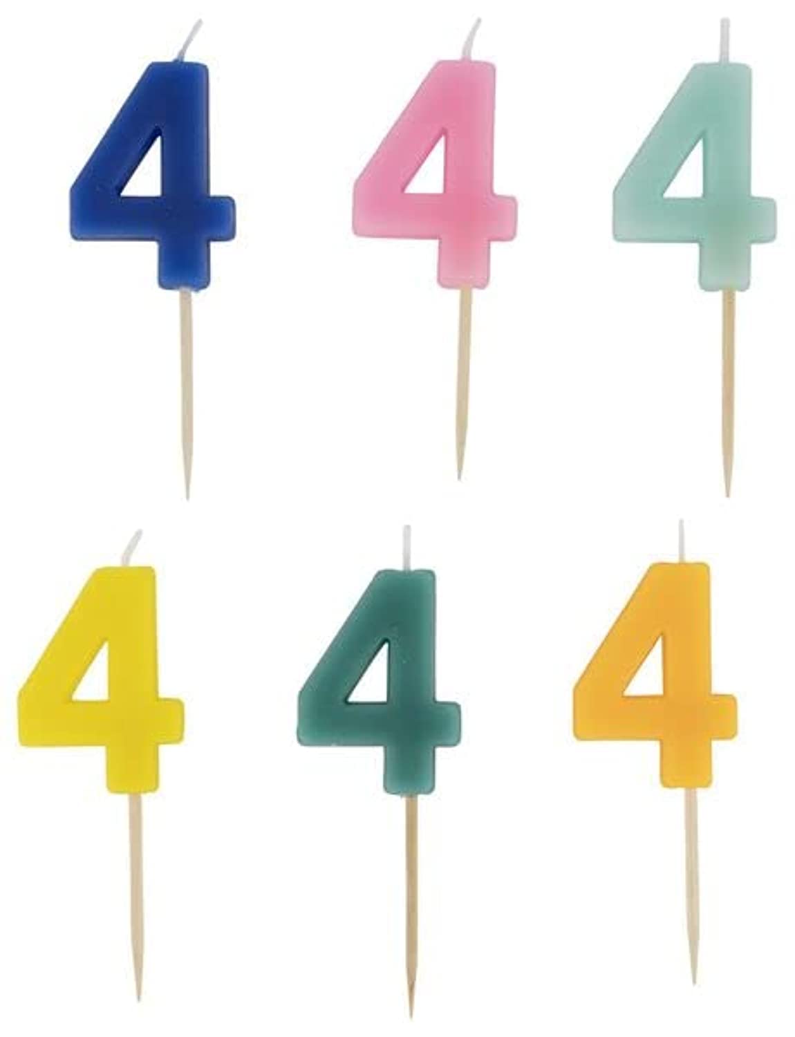 Hema Cake Candle, Number 4, assorted colours